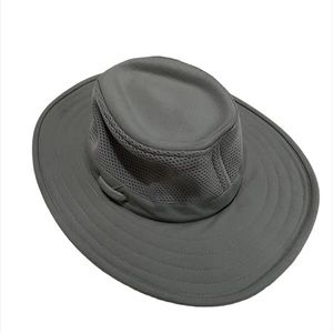 𝅺TILLEY The Airflo Broad Brim Hat Size 7 Sun Fishing Mesh Gray